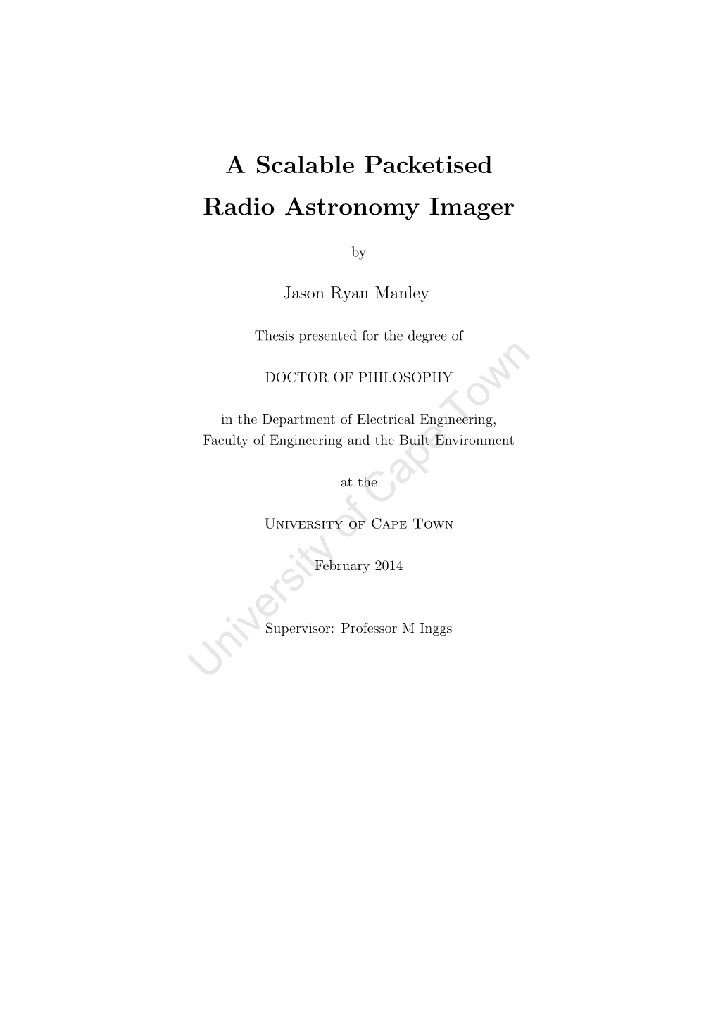 A Scalable Packetised Radio Astronomy Imager