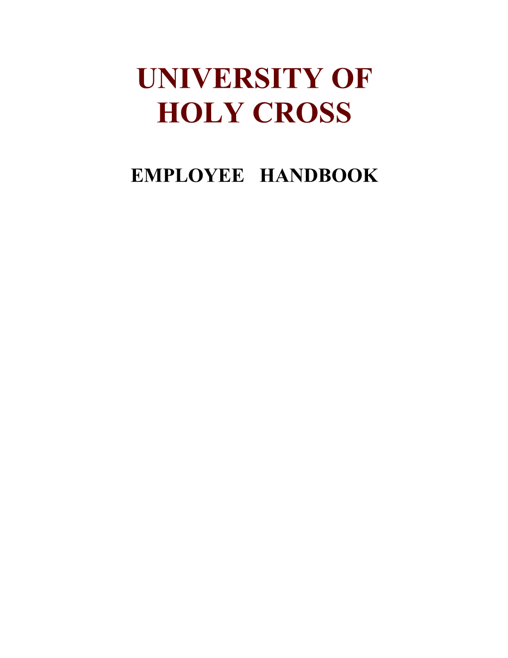 Employee Handbook