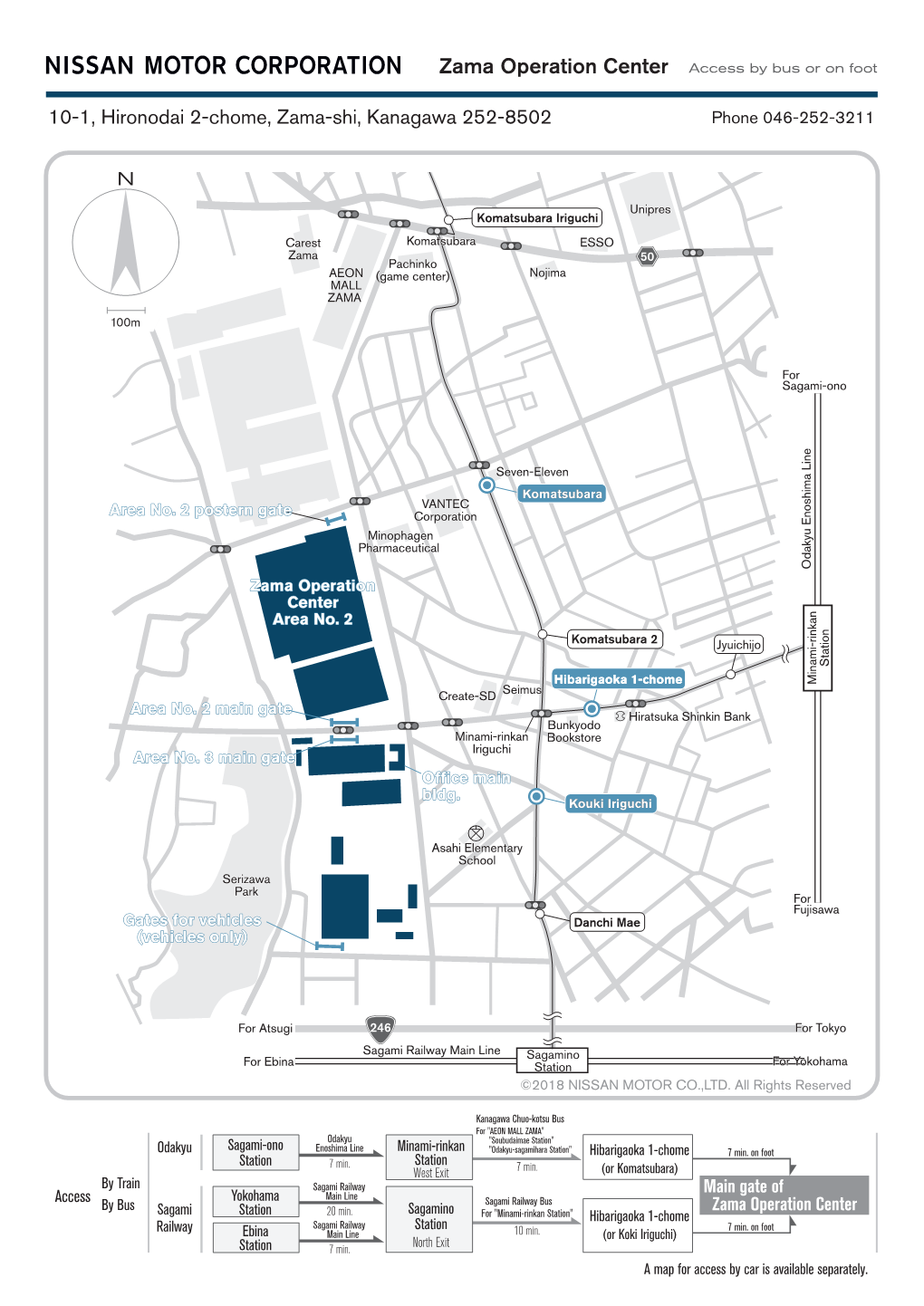 Zama Operation Center Access by Bus Or on Foot