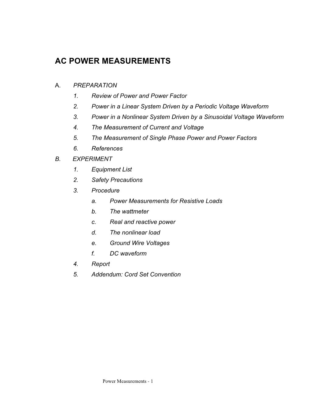 Ac Power Measurements