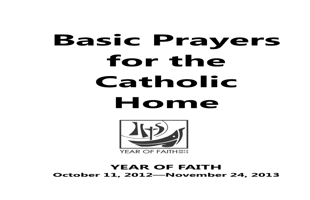 Year of Faith Basic Prayers Booklet