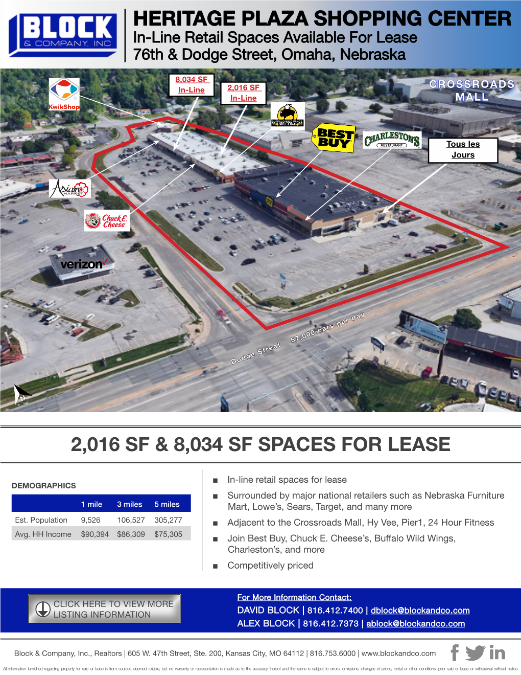 HERITAGE PLAZA SHOPPING CENTER In-Line Retail Spaces Available for Lease 76Th & Dodge Street, Omaha, Nebraska