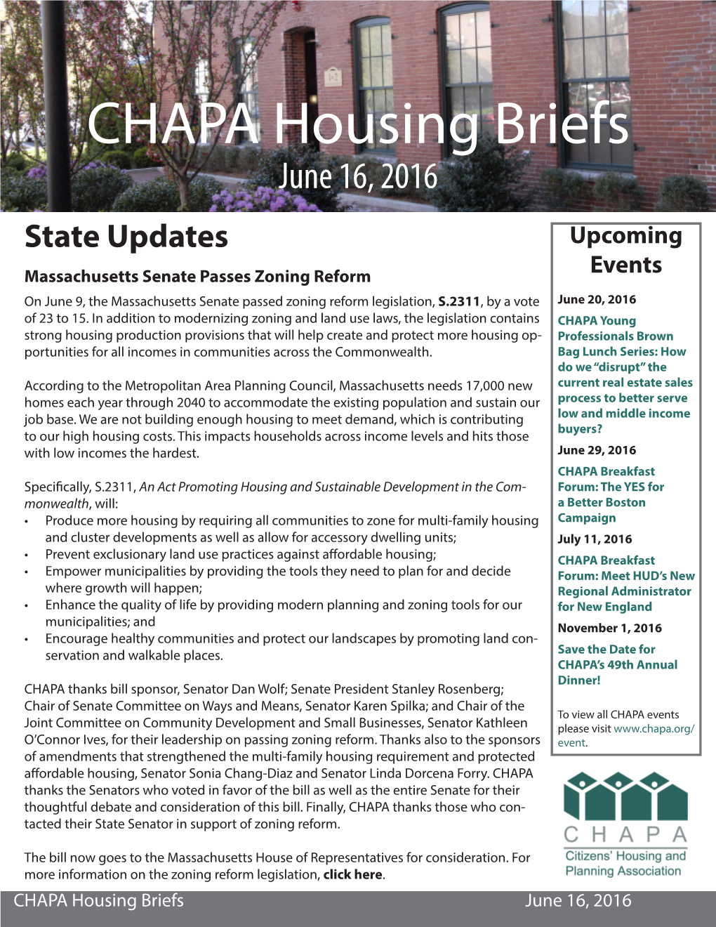 CHAPA Housing Briefs