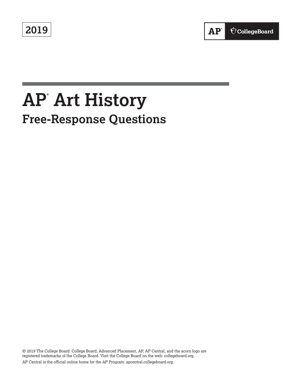AP Art History 2019 Free-Response Questions