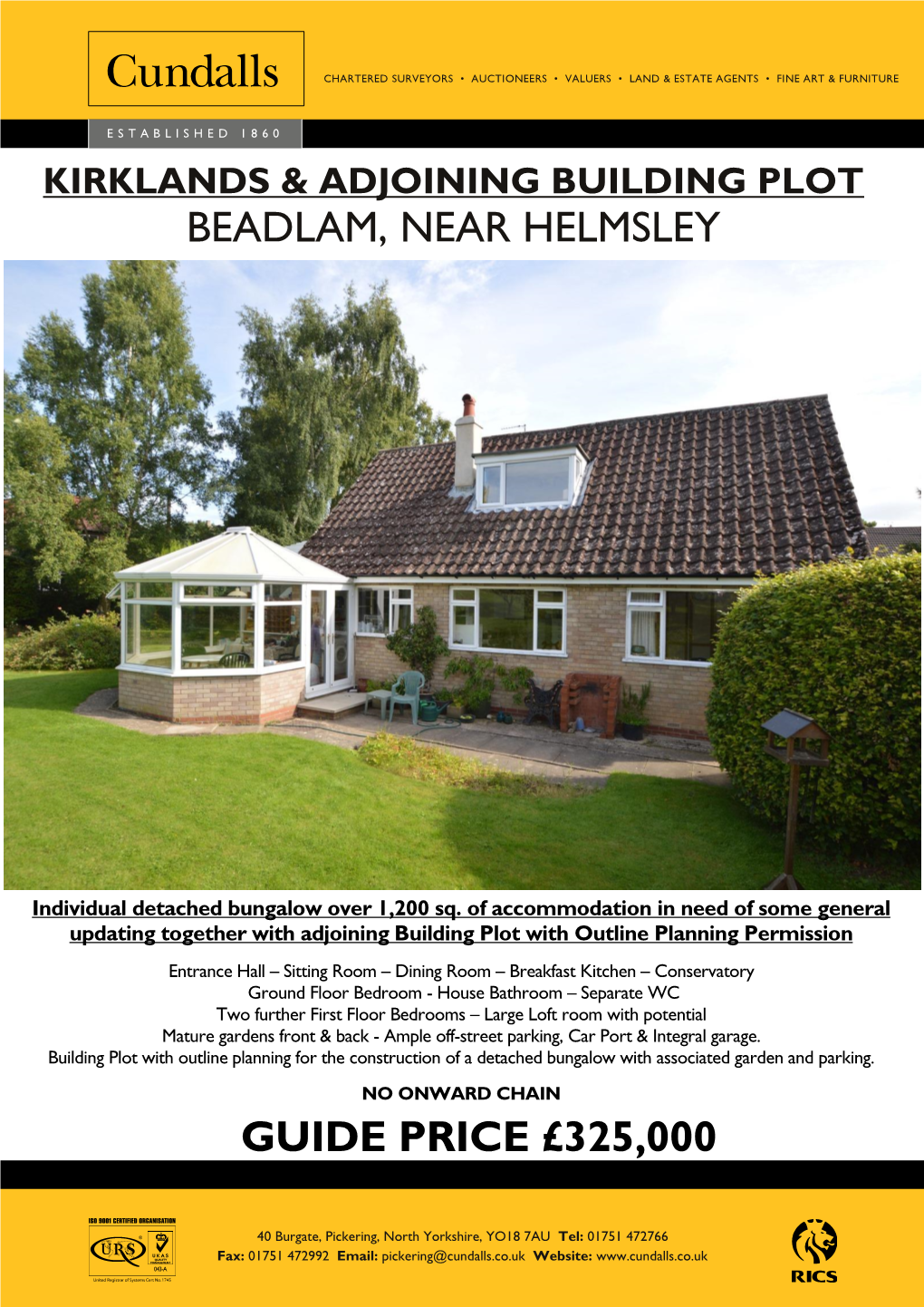 Beadlam, Near Helmsley Guide Price £325,000