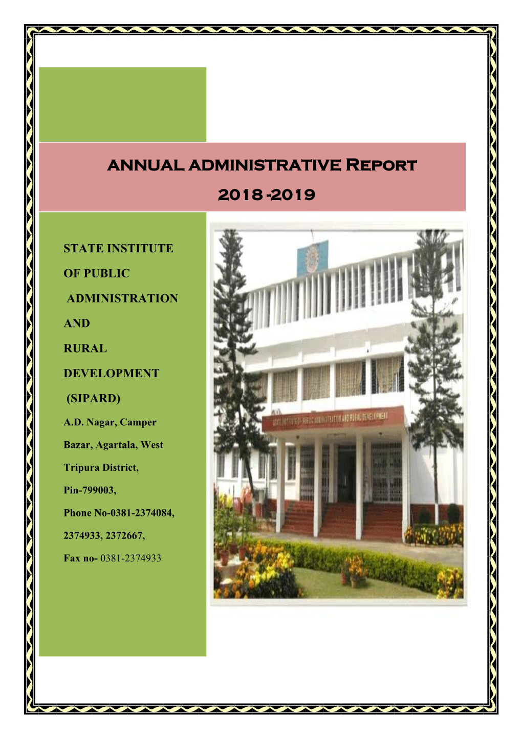 ANNUAL ADMINISTRATIVE Report 2018 -2019
