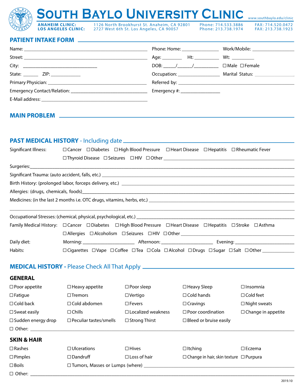 Patient Intake Form