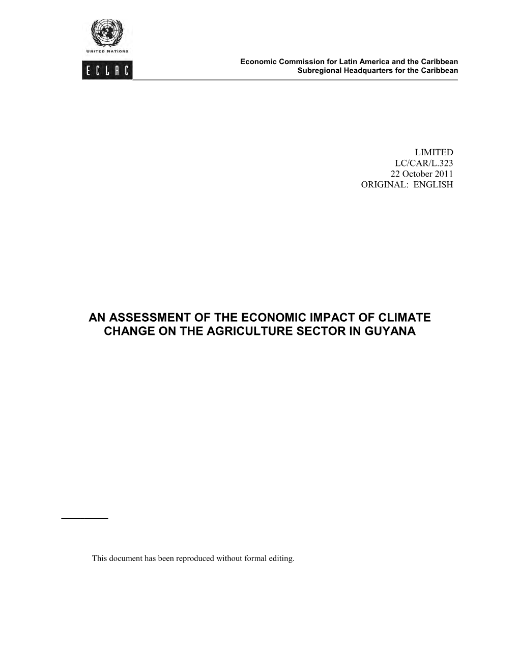 The Impact of Climate Change on Agriculture in Guyana