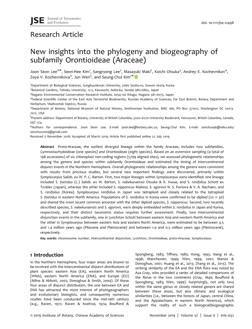 Journal of Systematics and Evolution