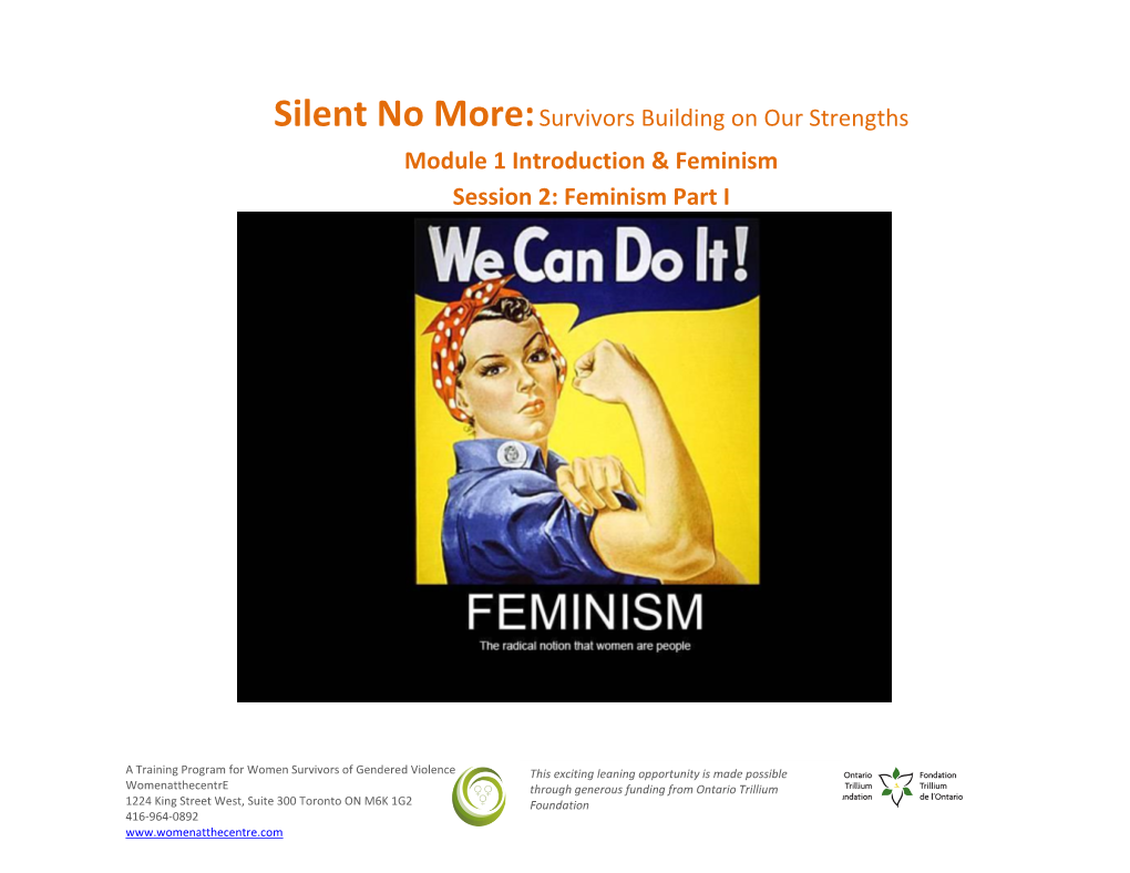 Module 1 Introduction & Feminism Session 2