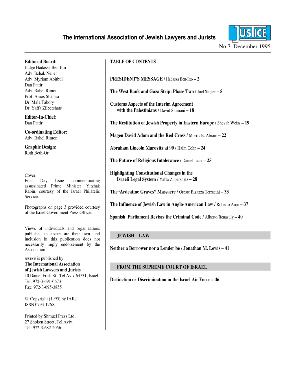 The West Bank and Gaza Strip: Phase Two / Joel Singer Ð 5 Prof