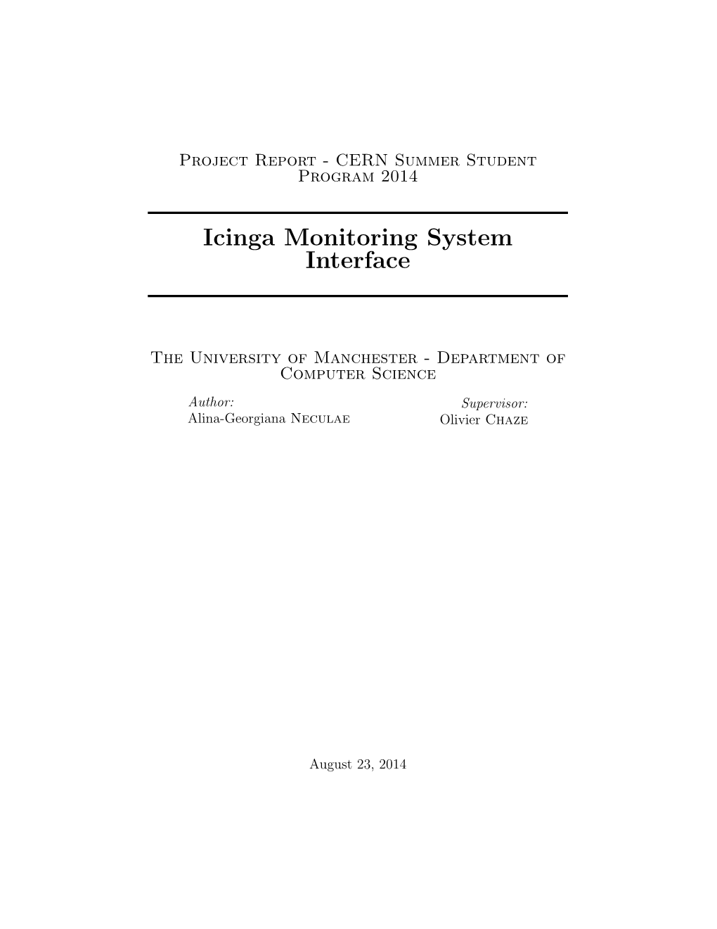 Icinga Monitoring System Interface