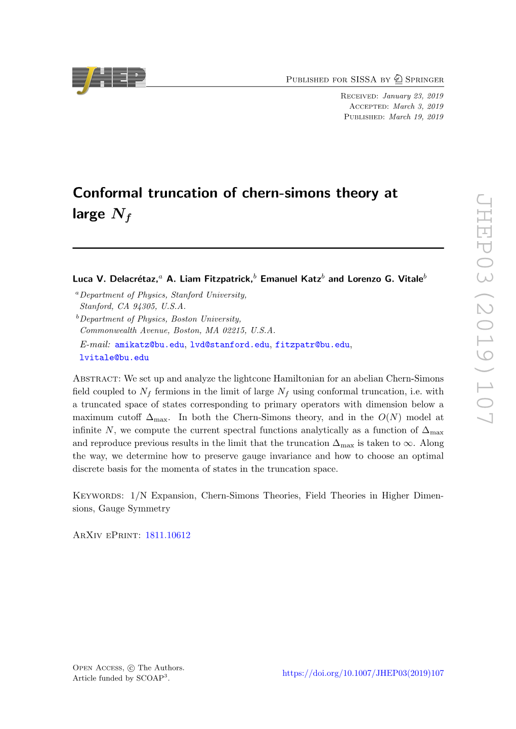 Conformal Truncation of Chern-Simons Theory at Large Nf