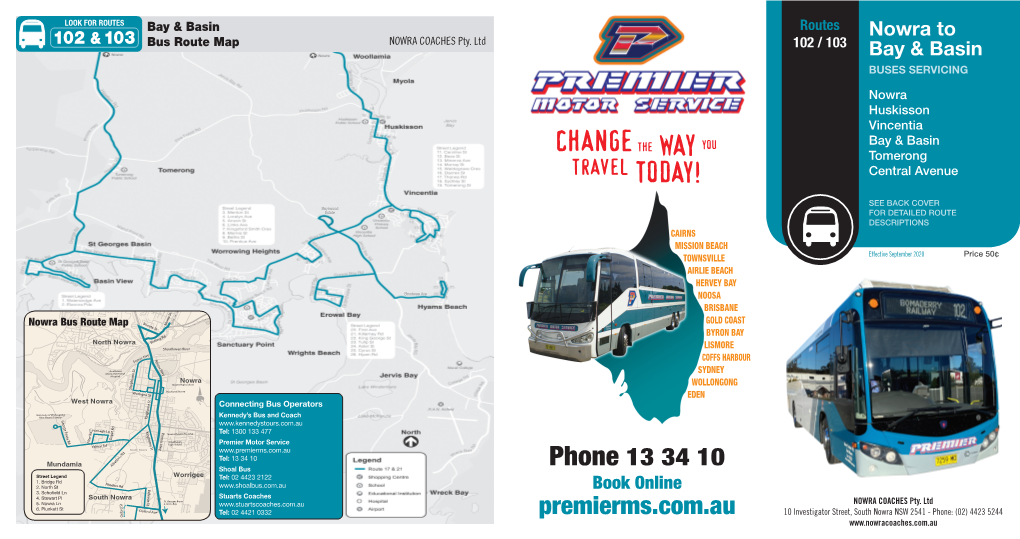 102 & 103 Bus Route Map NOWRA COACHES Pty