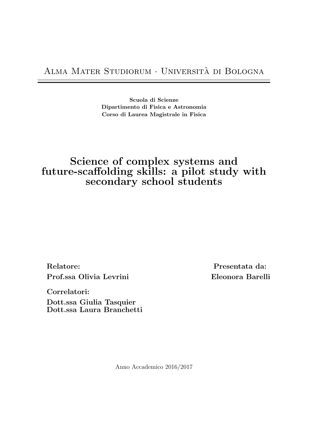 Science of Complex Systems and Future-Scaffolding Skills