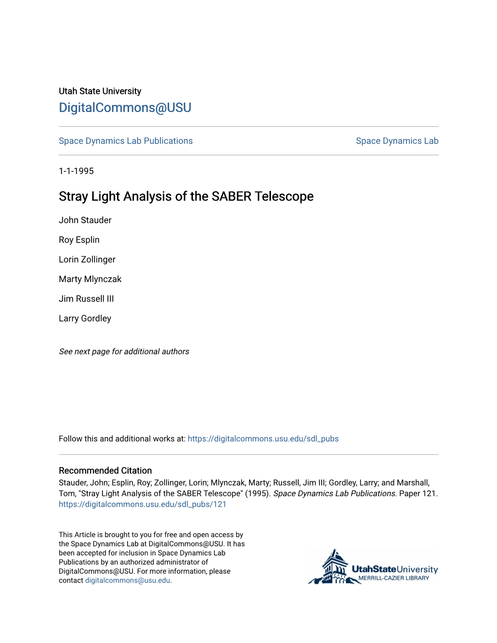 Stray Light Analysis of the SABER Telescope