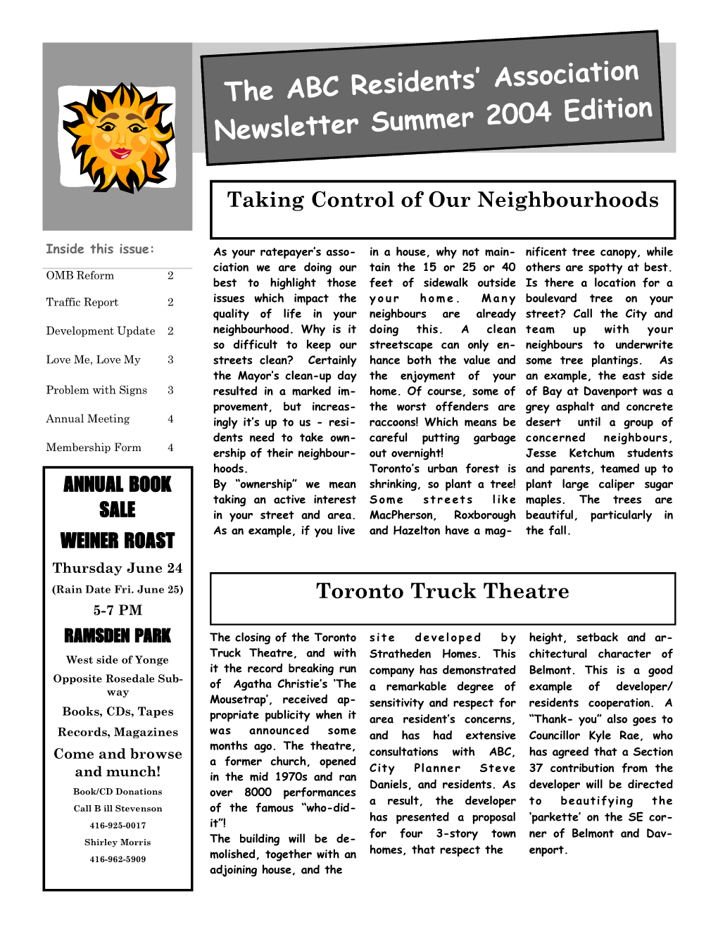 The ABCRA Summer 2004 Newsletter