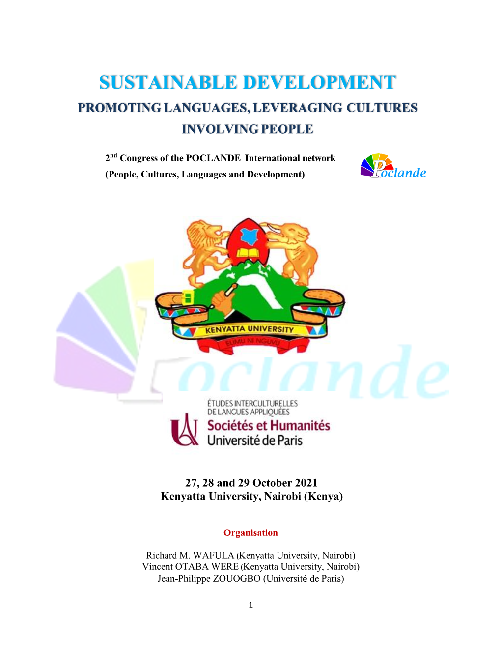 Sustainable Development Promoting Languages, Leveraging Cultures Involving People