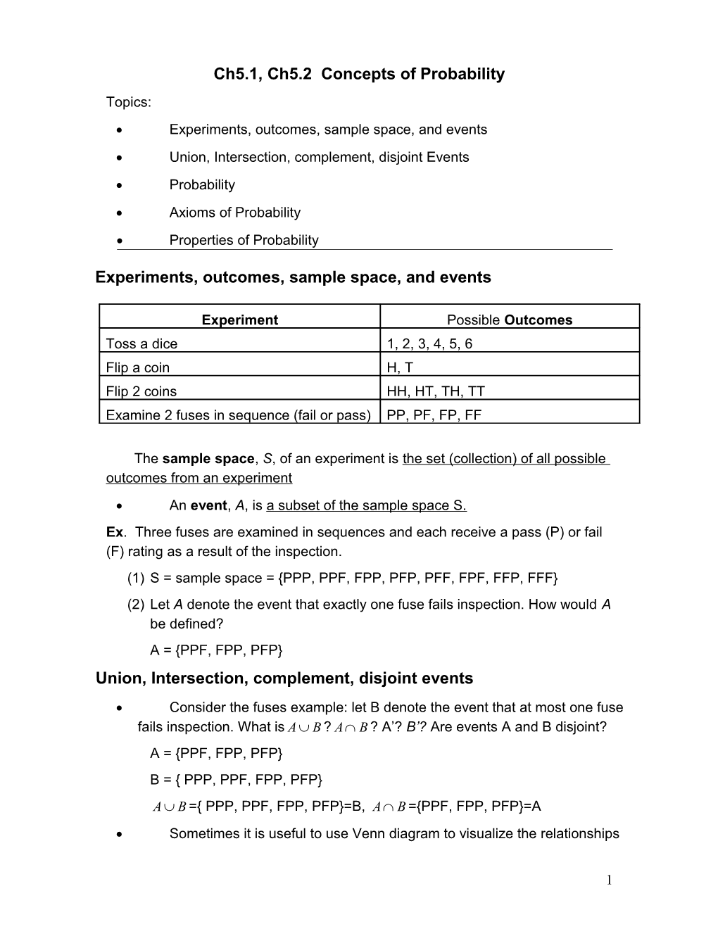 Concepts of Probability