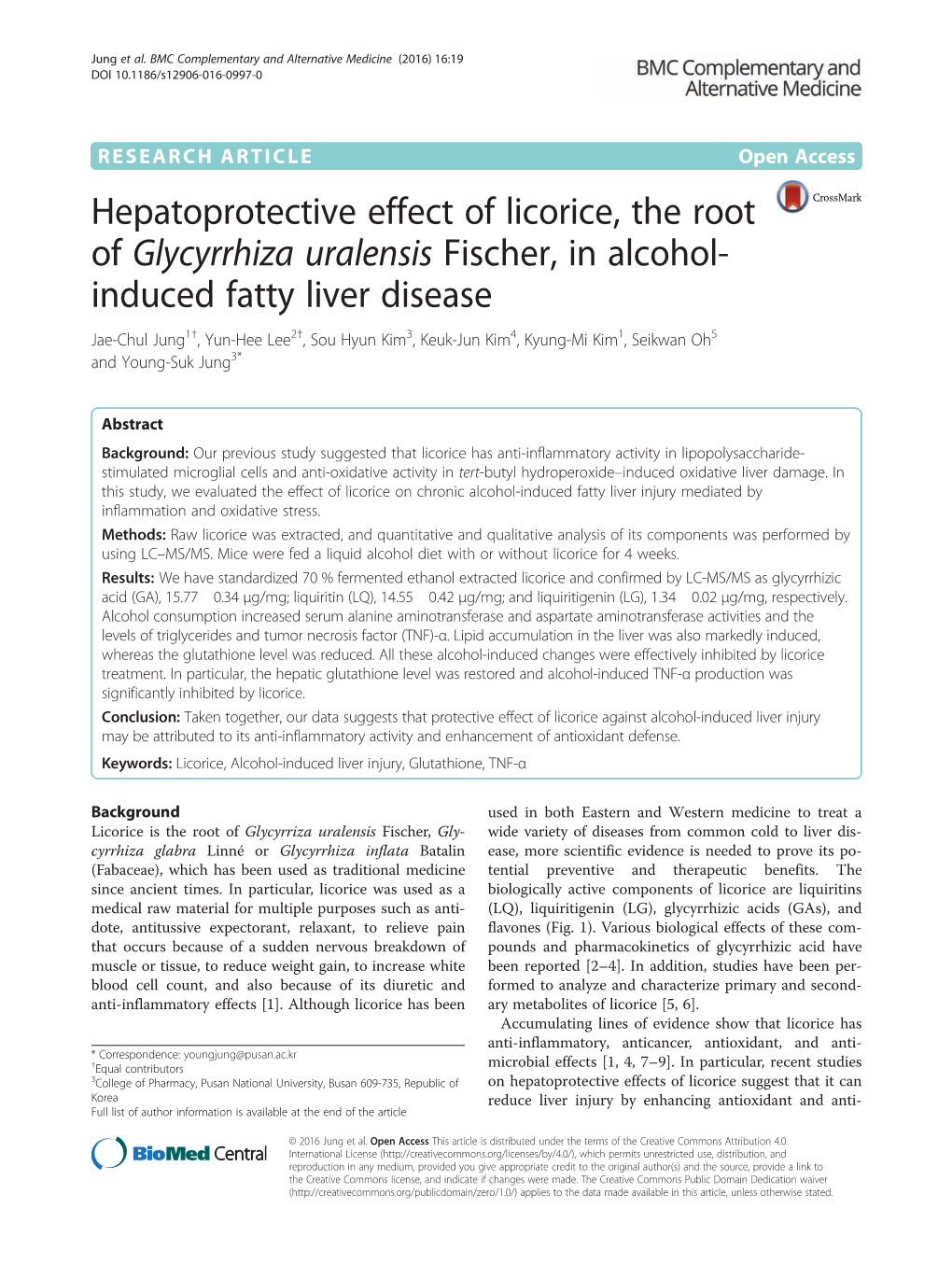 Hepatoprotective Effect of Licorice, the Root of Glycyrrhiza Uralensis Fischer