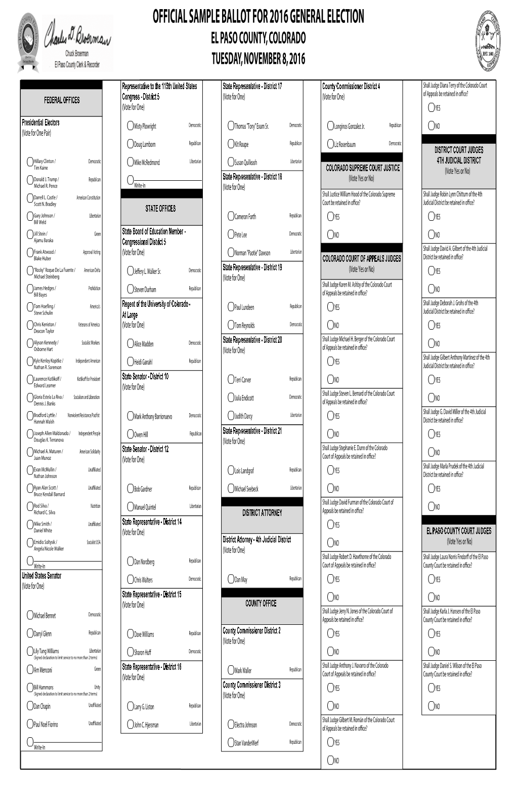 Sample Ballot