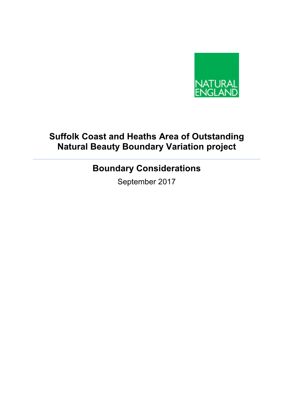 Suffolk Coast and Heaths Area of Outstanding Natural Beauty Boundary Variation Project