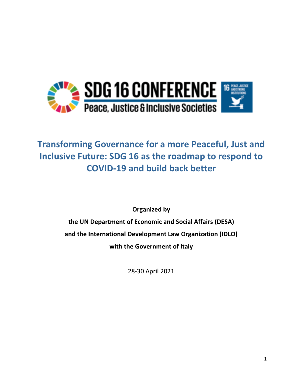 SDG 16 Conference Report