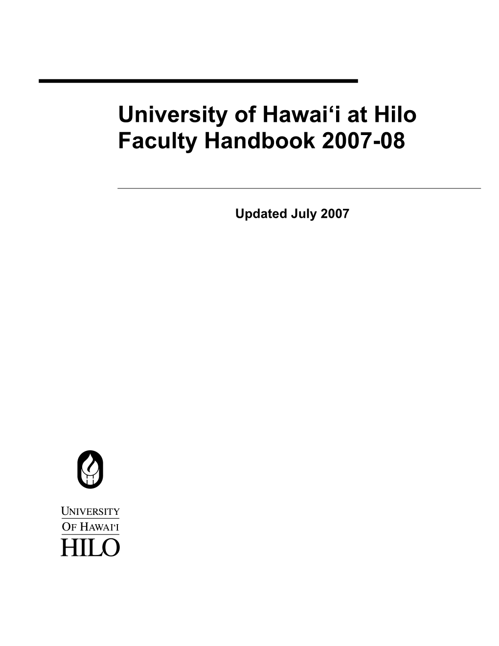 University of Hawai I at Hilo