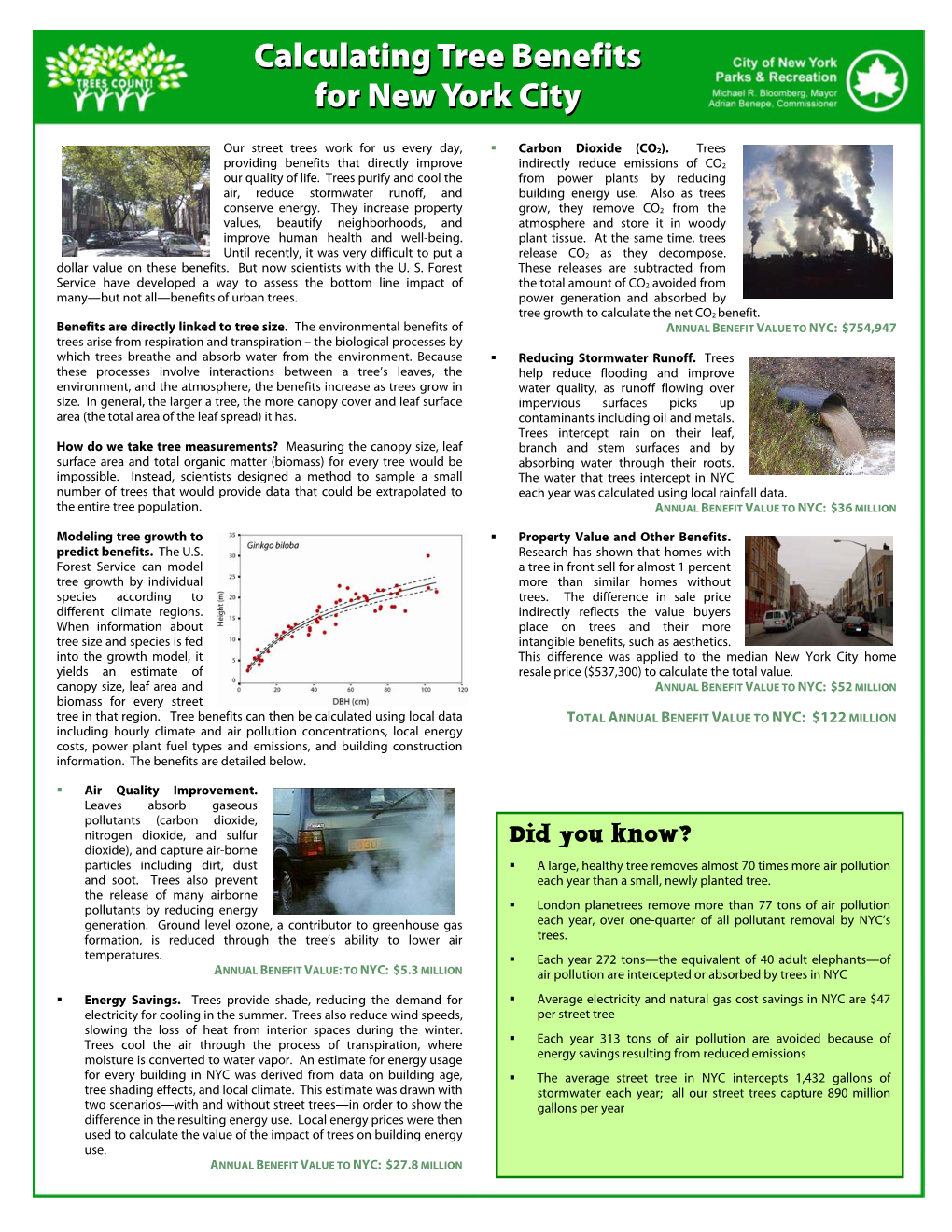 Calculating Tree Benefits for New York City