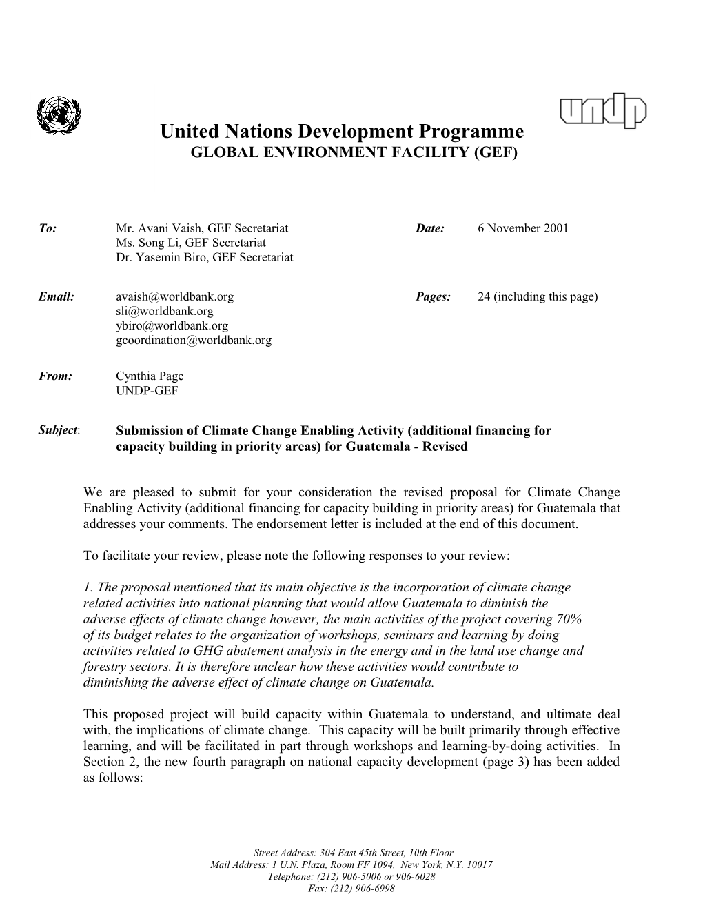 Guatemala: Climate Change Enabling Activity (Additional Financing for Capacity Building)