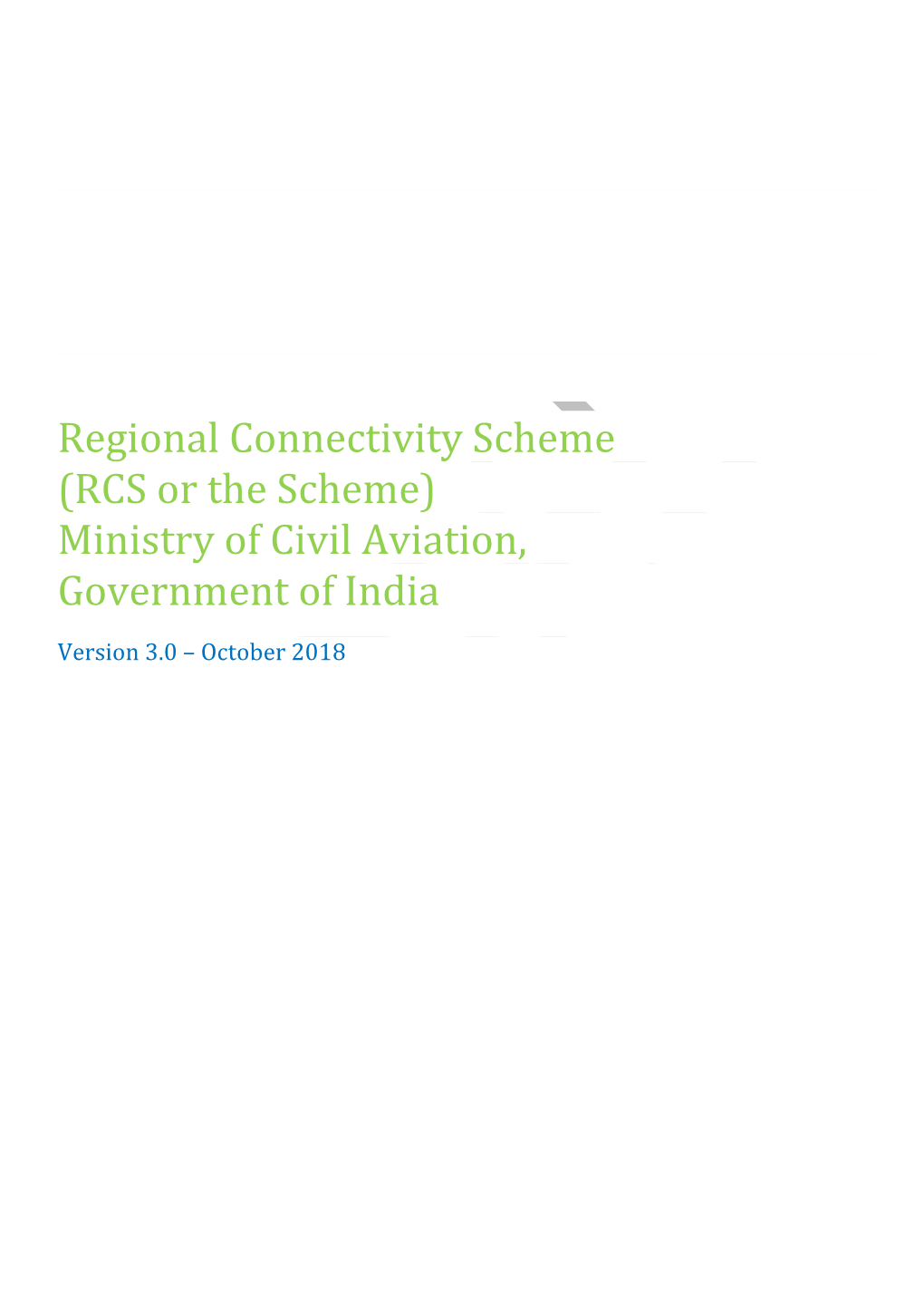 (RCS Or the Scheme) Ministry of Civil Aviation, Government of India