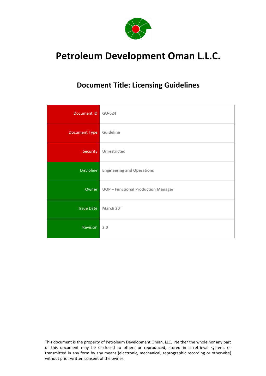 Permit to Work Licensing Guidelines