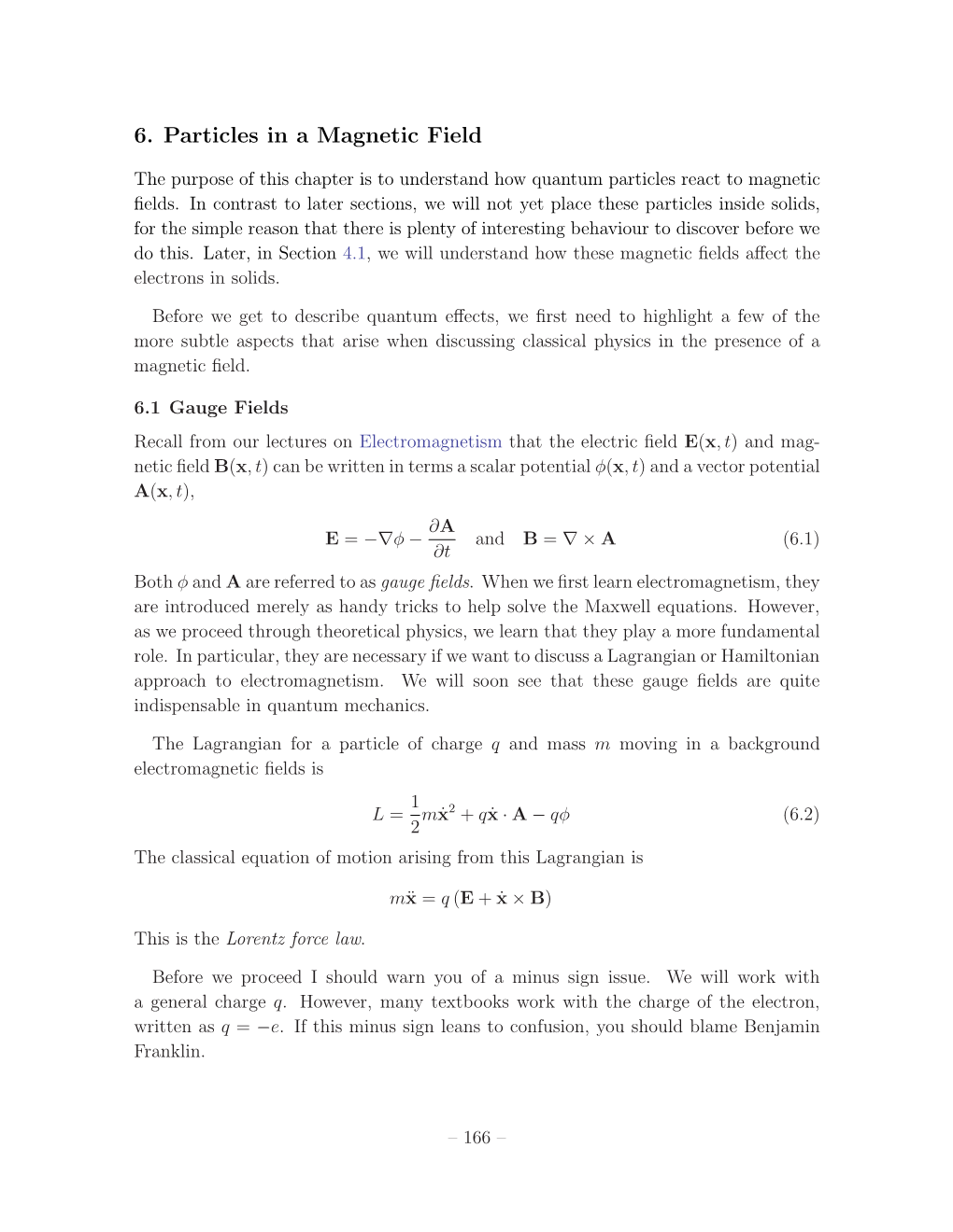 6. Particles in a Magnetic Field