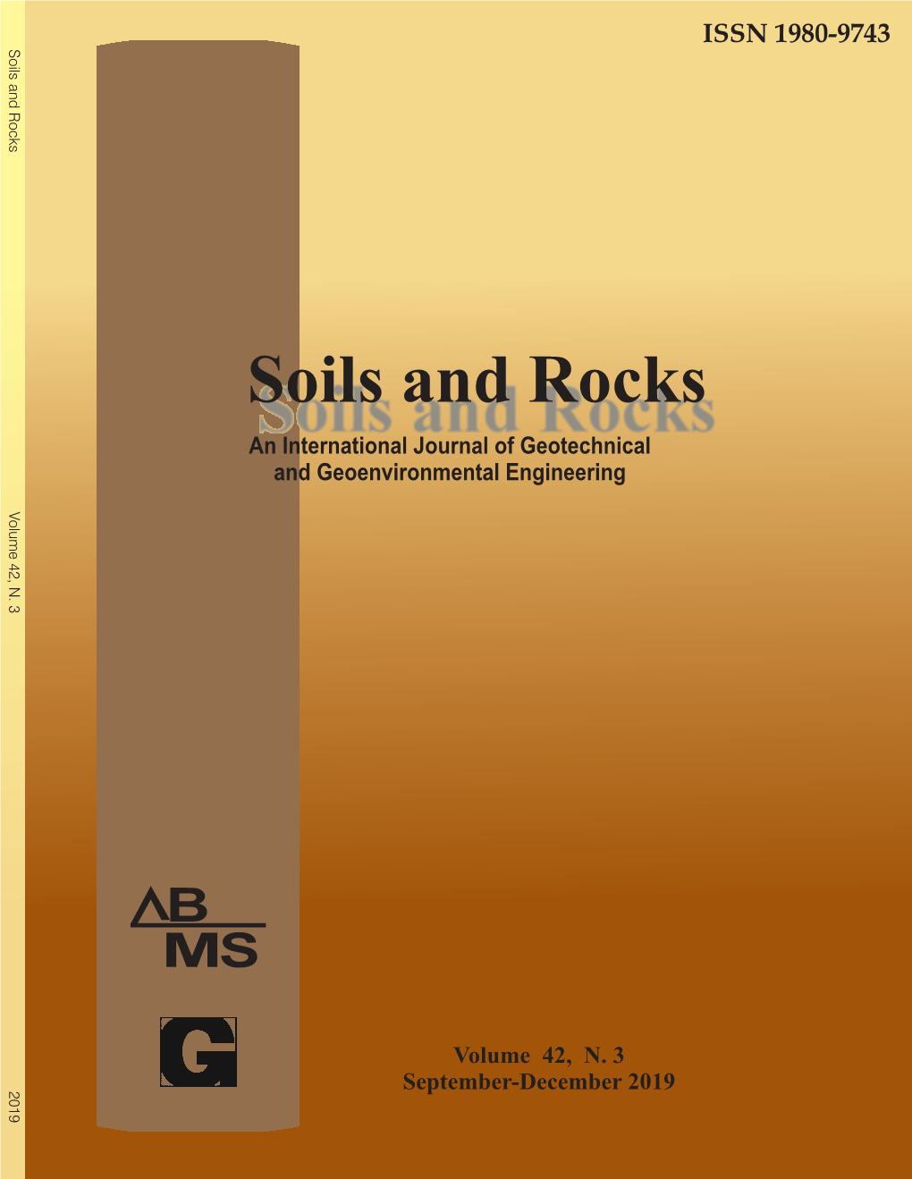 SOILS and ROCKS Ani Nternational Journal of Geotechnical and Geoenvironmental Engineering Soils and Rocks V