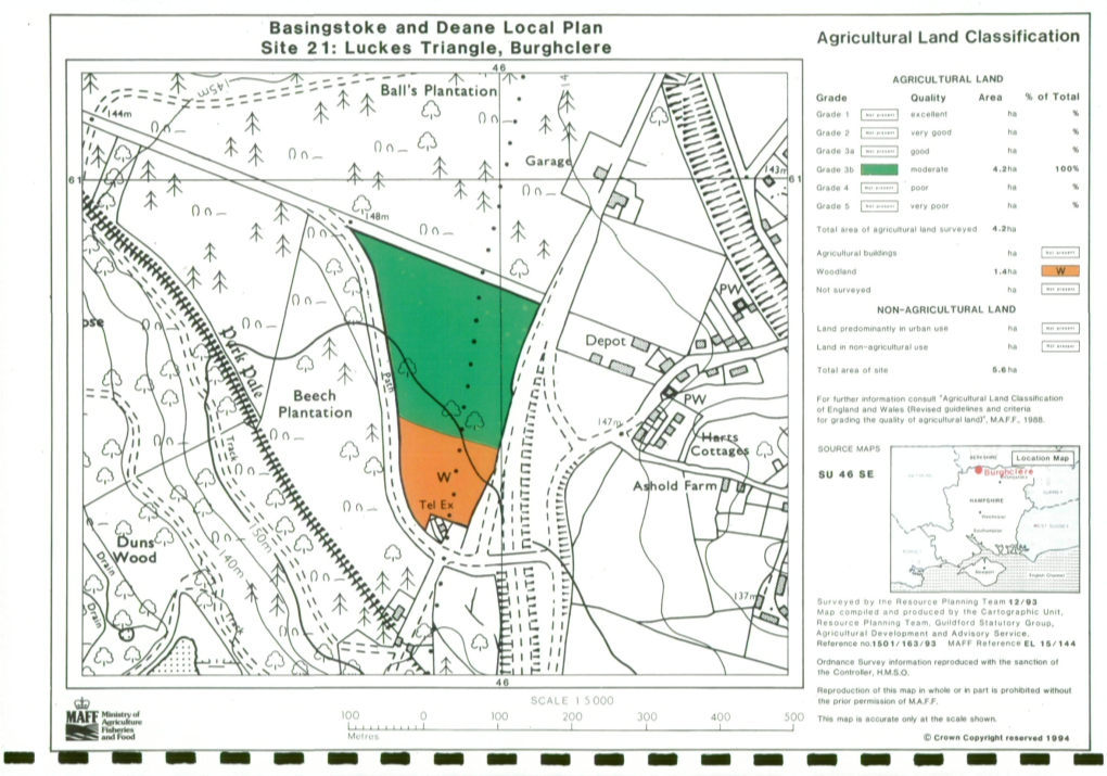 Luckes Triangle, Burghclere Agricultural Land Classification