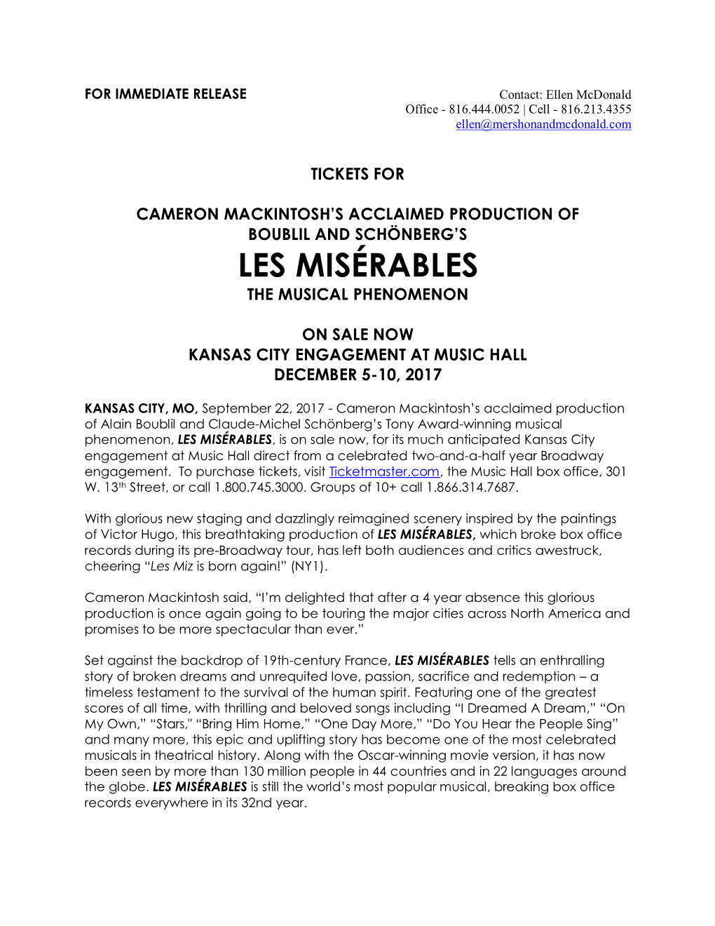 Les Misérables the Musical Phenomenon