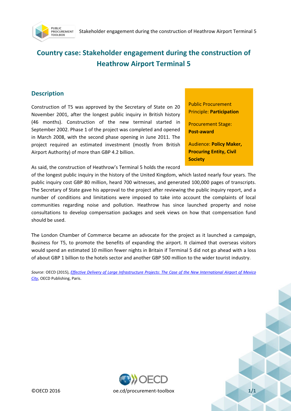 Country Case: Stakeholder Engagement During the Construction of Heathrow Airport Terminal 5