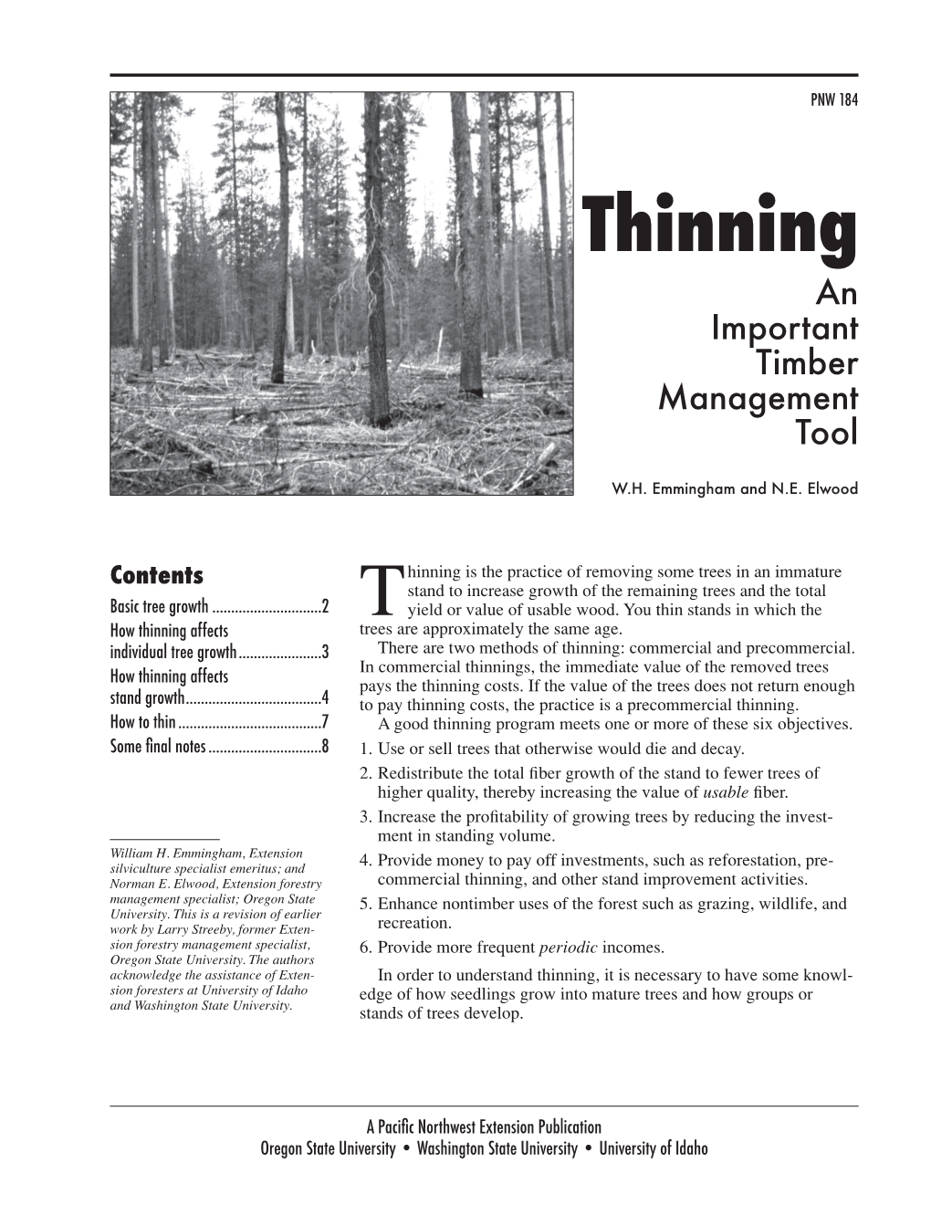 Thinning an Important Timber Management Tool