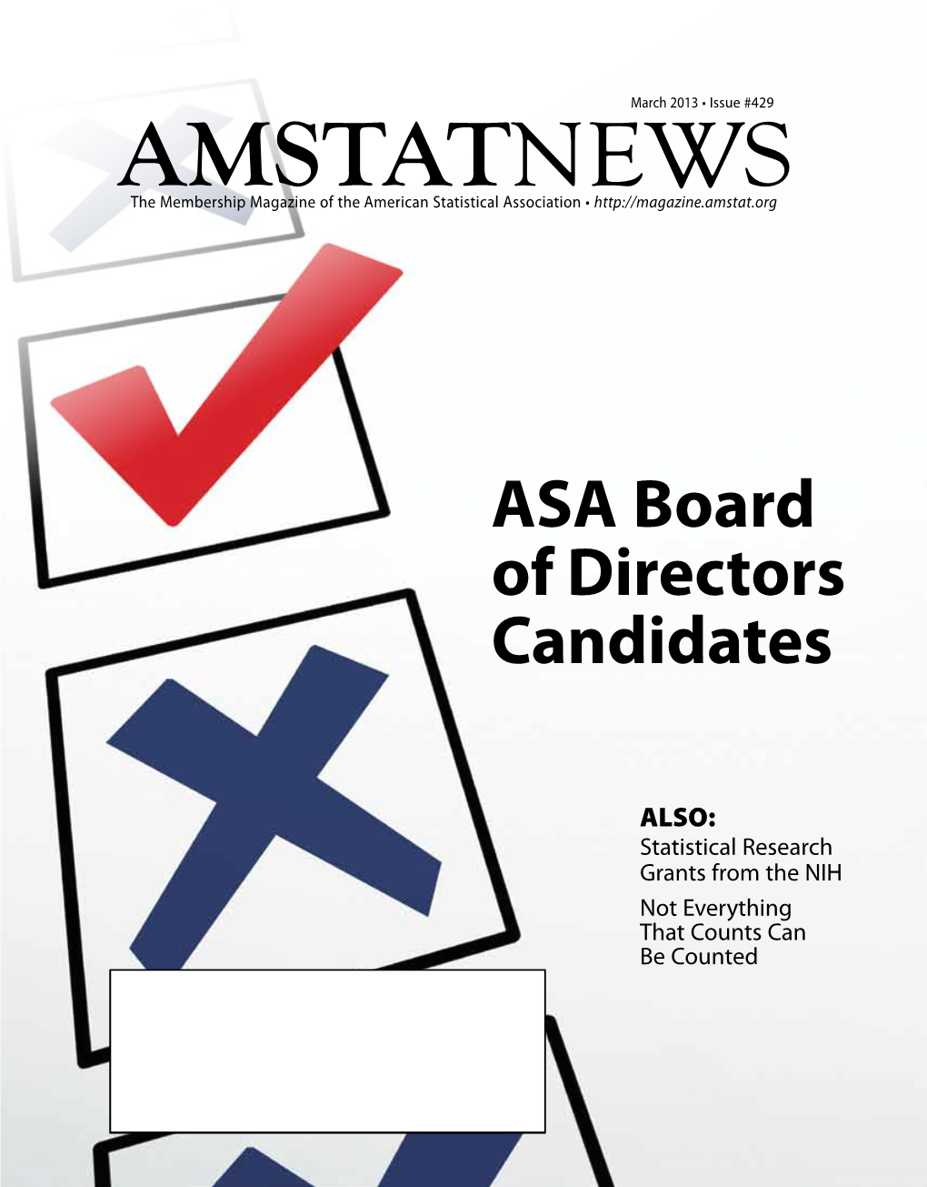 AMSTATNEWS the Membership Magazine of the American Statistical Association •