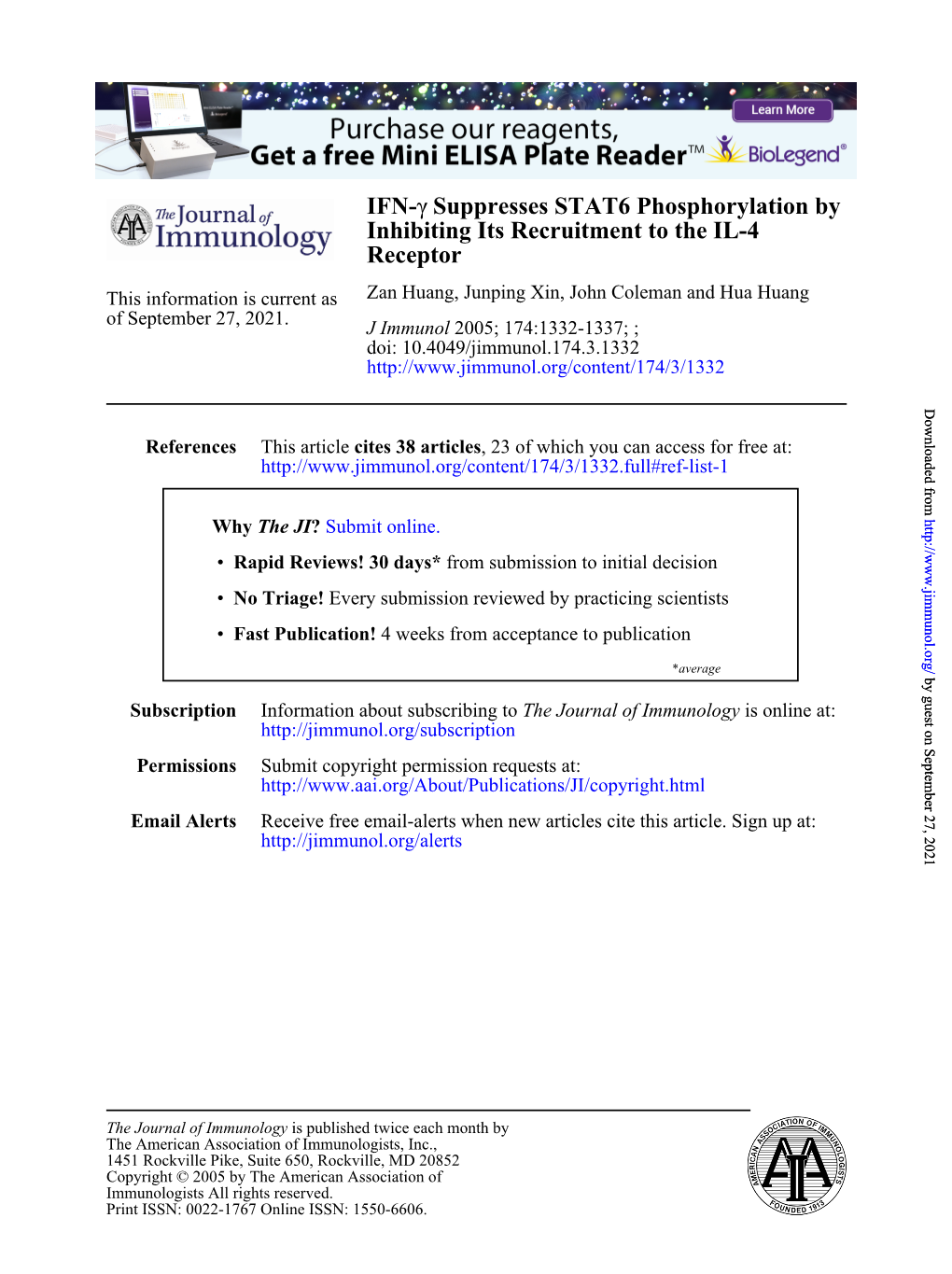 Receptor Inhibiting Its Recruitment to the IL-4 Suppresses STAT6