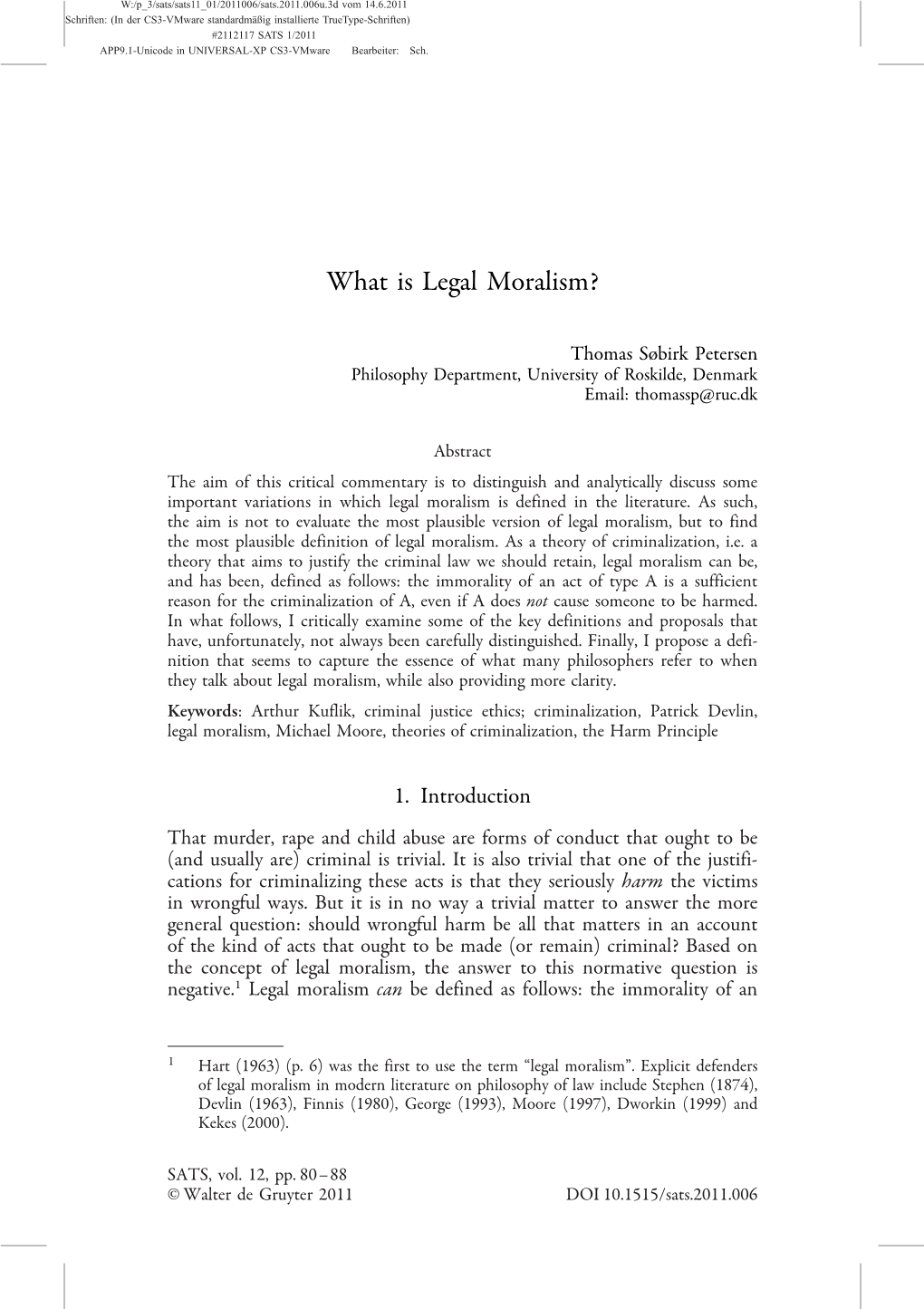 What Is Legal Moralism?