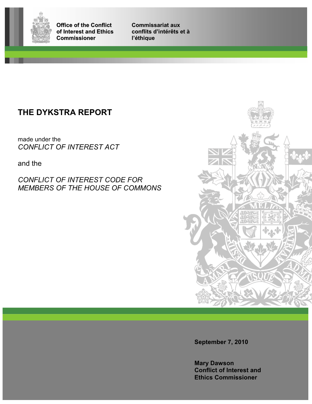 The Dykstra Report