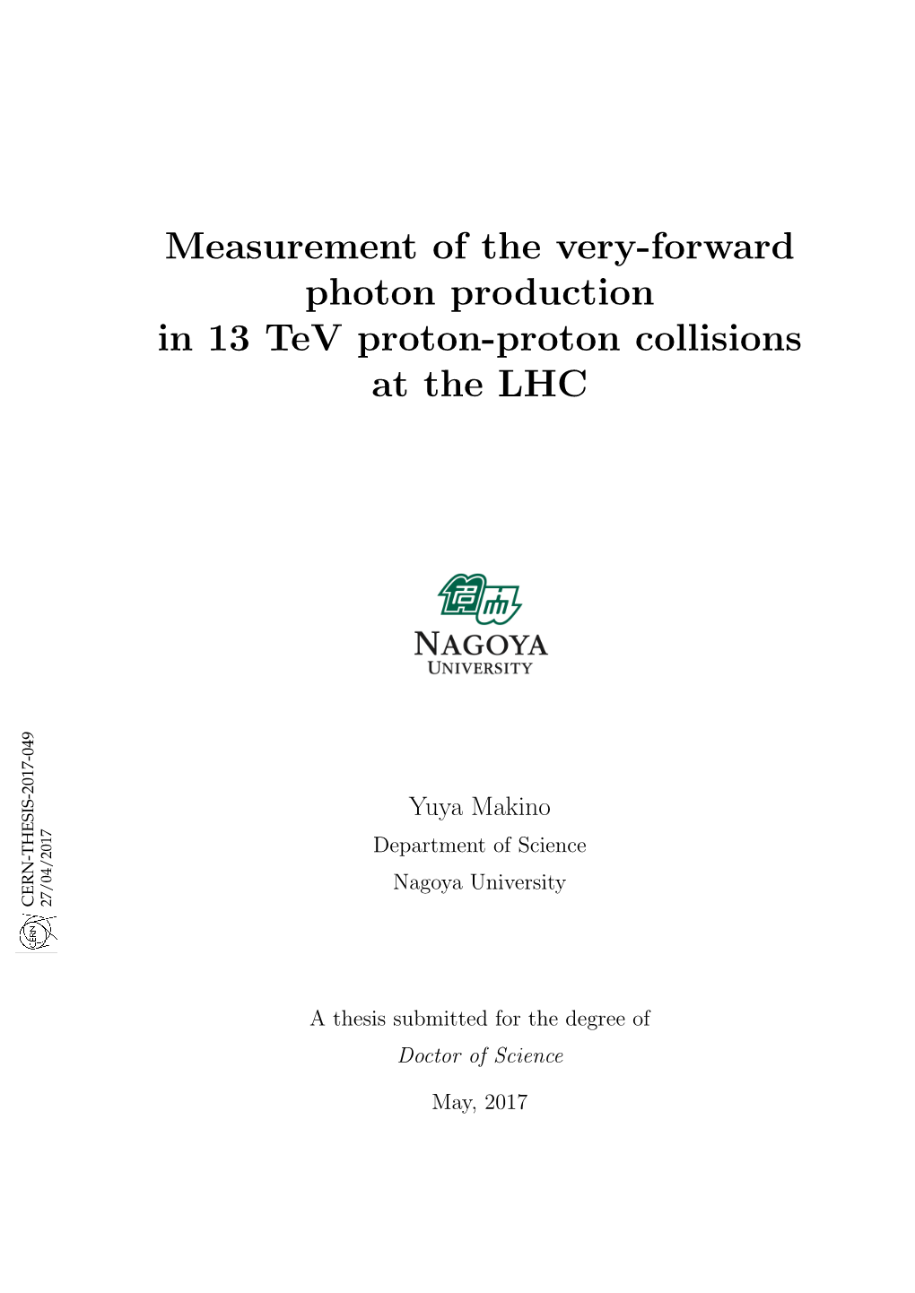 Measurement of the Very-Forward Photon Production in 13 Tev Proton