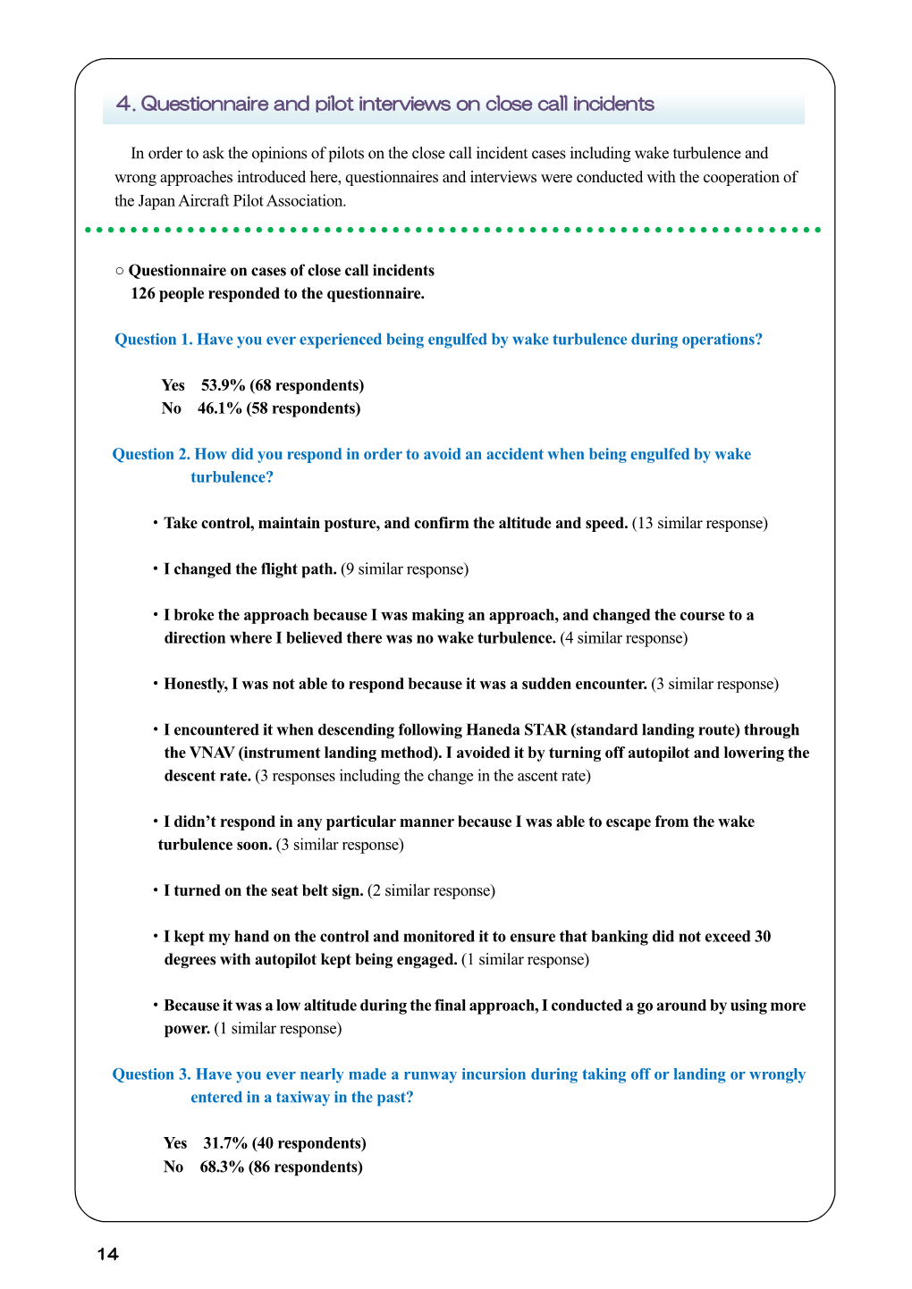 4. Questionnaire and Pilot Interviews on Close Call Incidents(P14-18)