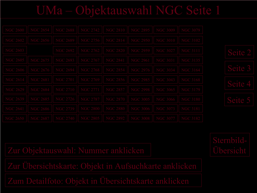 Objektauswahl NGC Seite 1