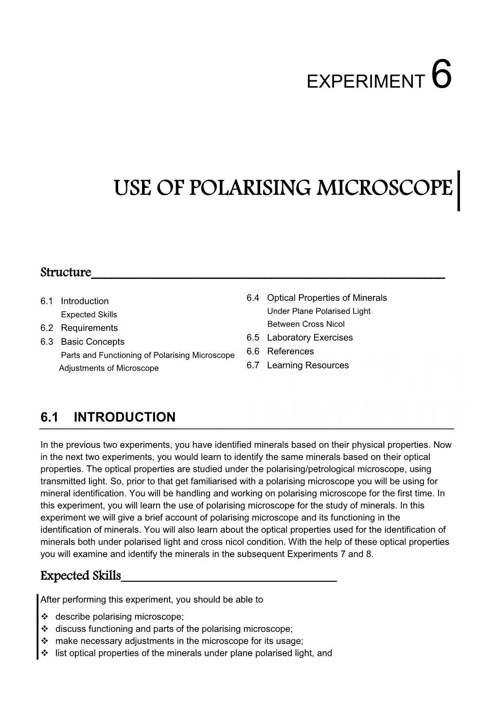 Use of Polarising Microscope