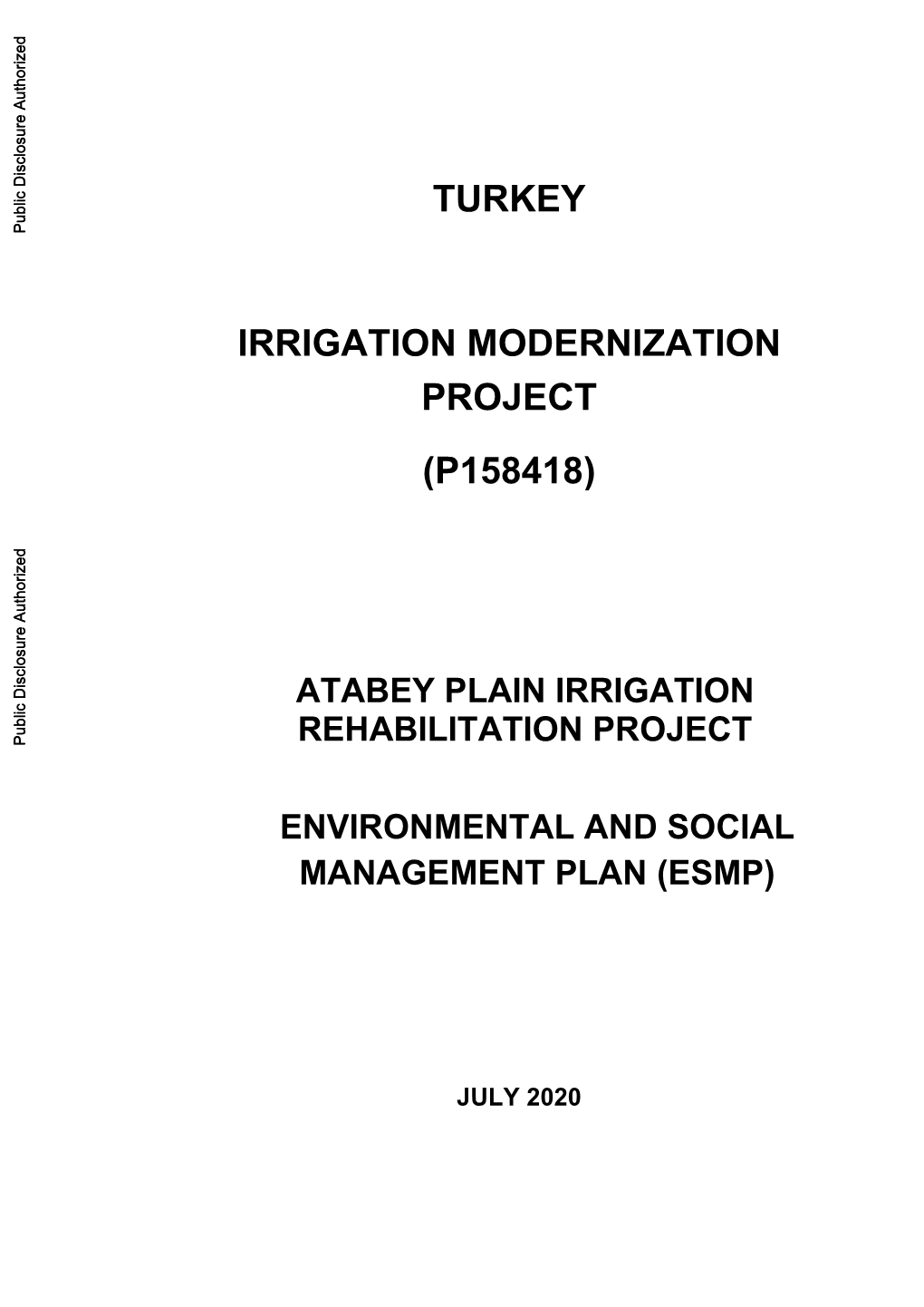 ESMP) Public Disclosure Authorized