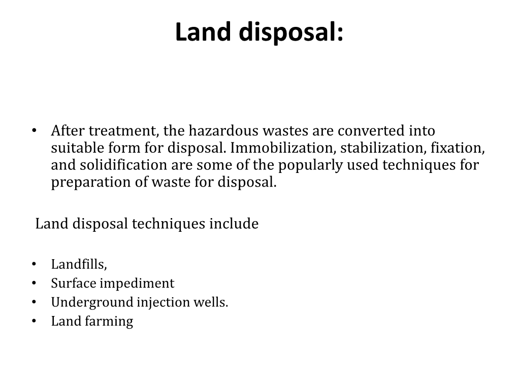 Land Disposal