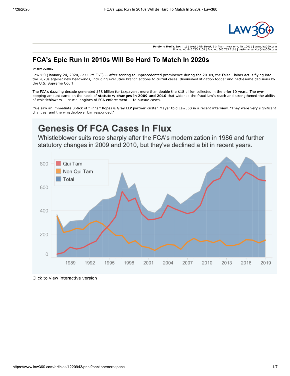 FCA's Epic Run in 2010S Will Be Hard to Match in 2020S - Law360