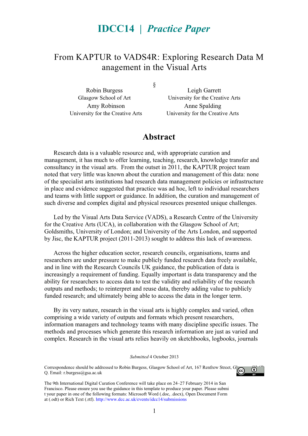 From KAPTUR to VADS4R: Exploring Research Data Management in the Visual Arts